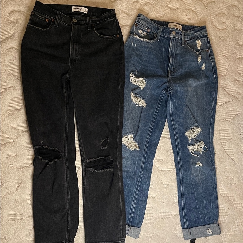 Abercrombie & Fitch Bundle Black and Blue Distressed Boyfriend Jeans